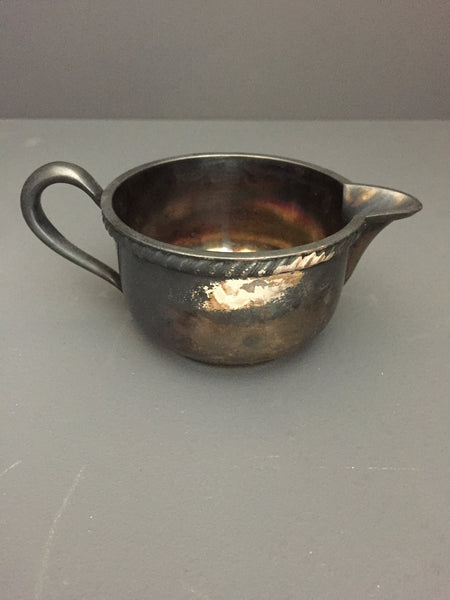 Vintage USN 1940s Silverplate Creamer With Anchor on Front