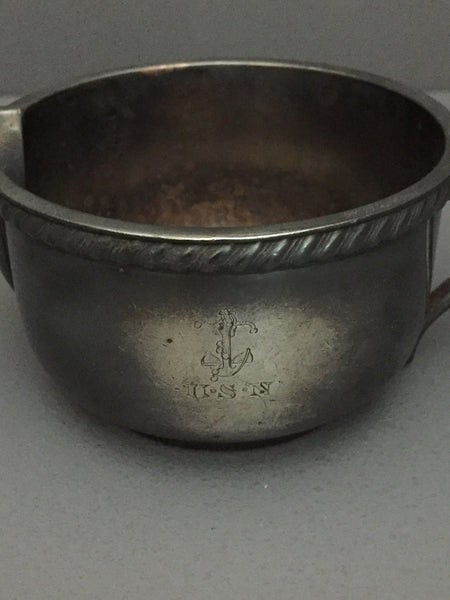 Vintage USN 1940s Silverplate Creamer With Anchor on Front